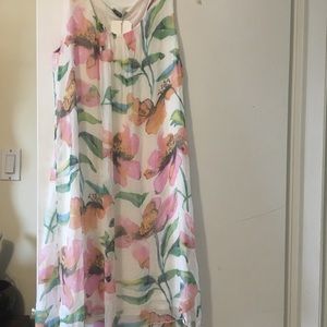 SZ large floral silk dress with lining